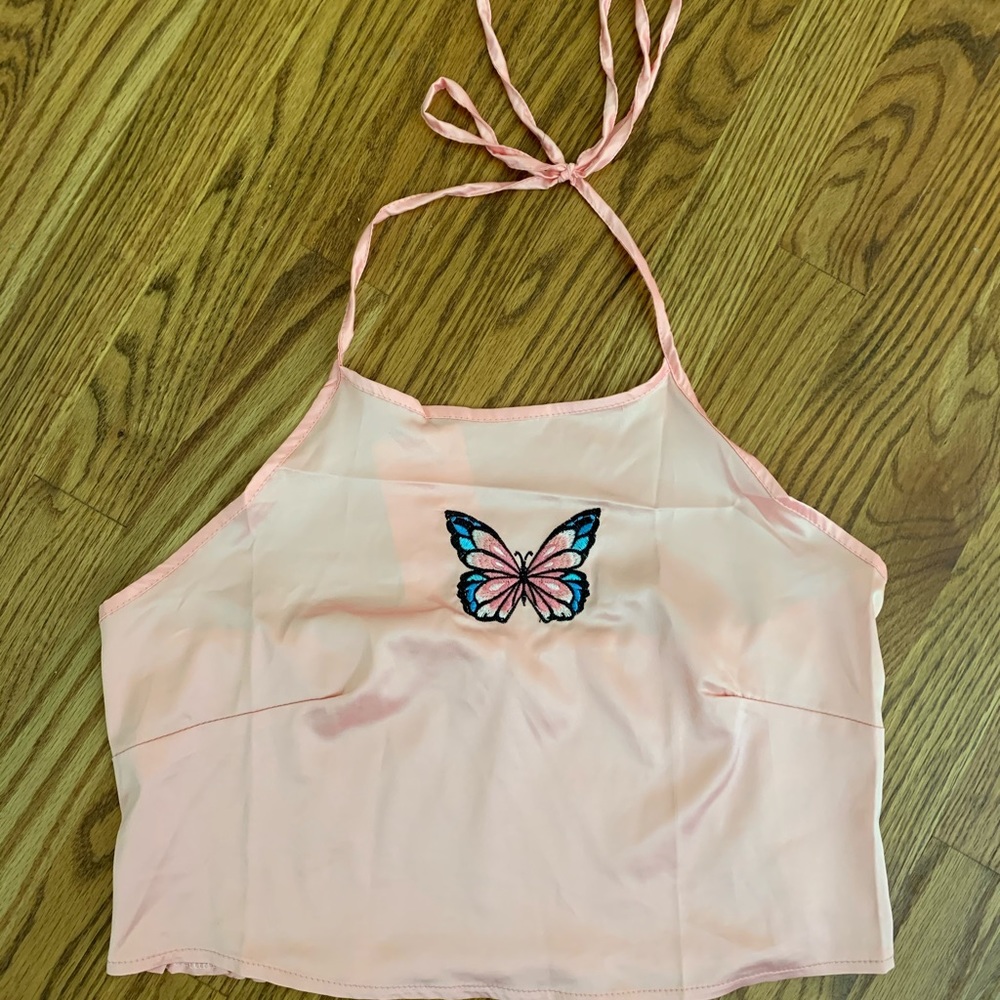 ROMWE satin halter top